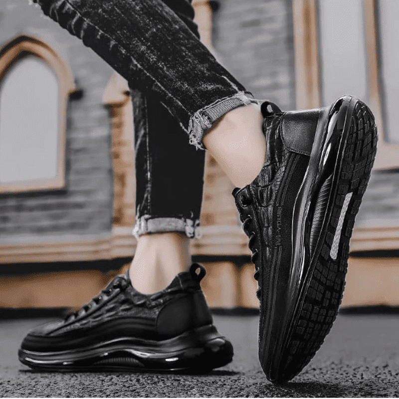 Tênis Masculino Estilo Couro de Crocodilo