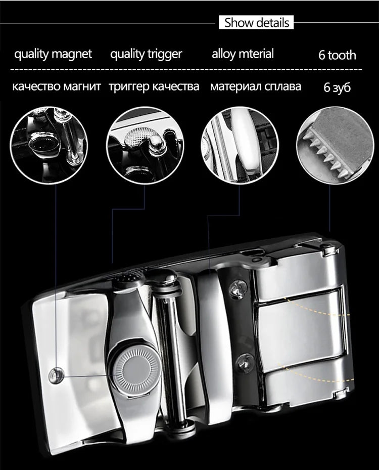 Cinto de couro automático Casual