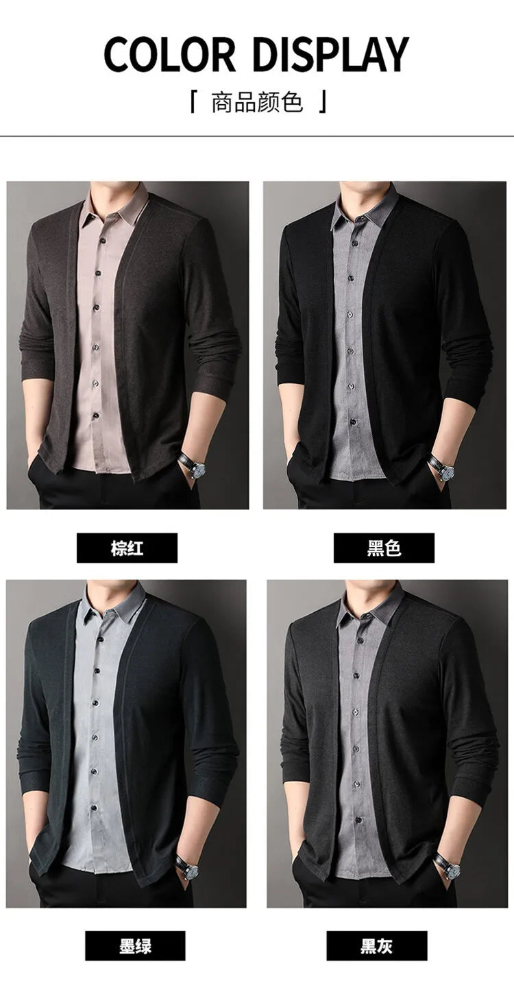 Camisa de Manga Longa com falsa camisa interna(apenas uma peça). Uso social e de negócios
