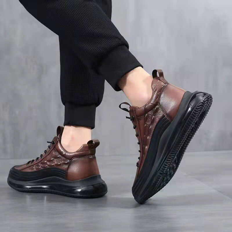 Tênis Casual Couro de Crocodilo - Couro Legítimo