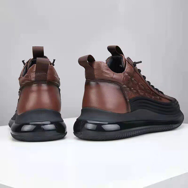 Tênis Casual Couro de Crocodilo - Couro Legítimo