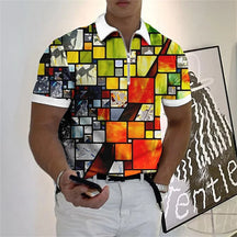 Camisa Polo multicolorida com zíper
