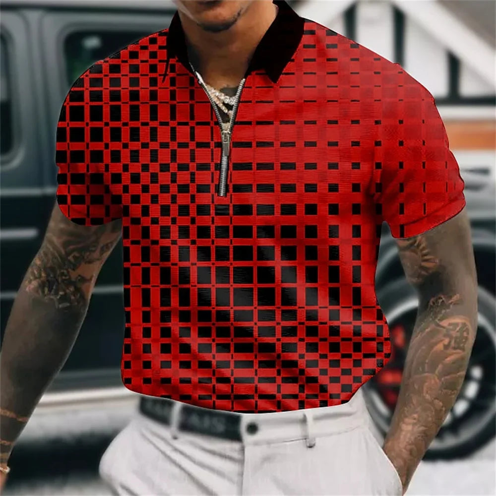 Camisa Polo multicolorida com zíper