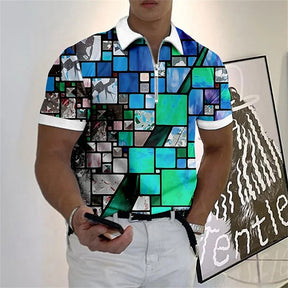 Camisa Polo multicolorida com zíper