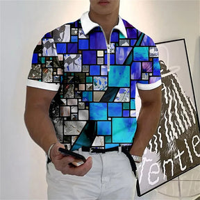 Camisa Polo multicolorida com zíper