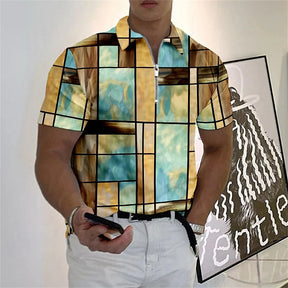 Camisa Polo multicolorida com zíper