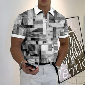 Camisa Polo multicolorida com zíper