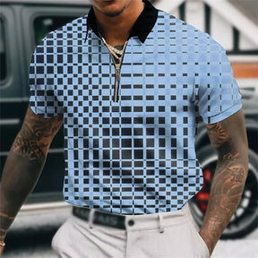 Camisa Polo multicolorida com zíper