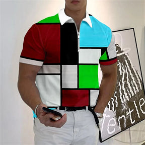 Camisa Polo multicolorida com zíper