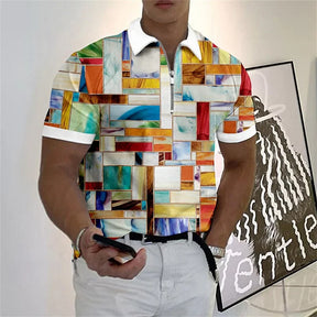 Camisa Polo multicolorida com zíper