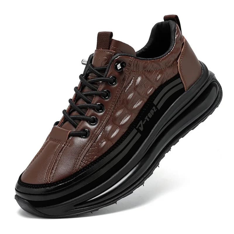 Tênis Masculino Estilo Couro de Crocodilo